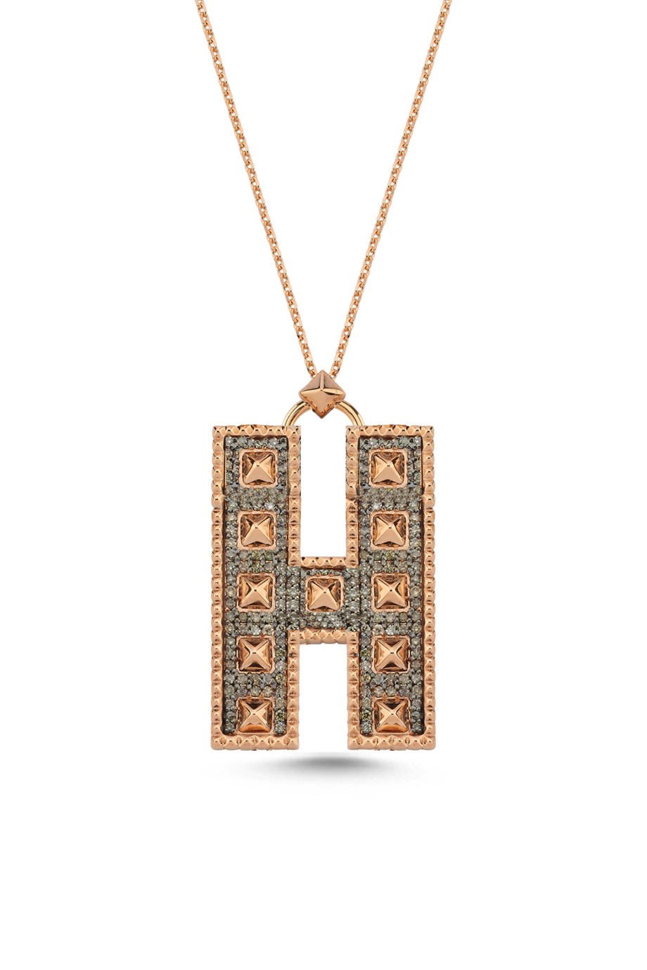LETTER H DIAMOND NECKLACE