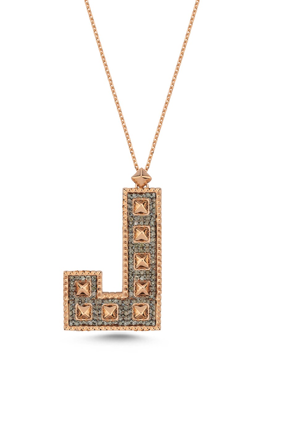 LETTER J DIAMOND NECKLACE