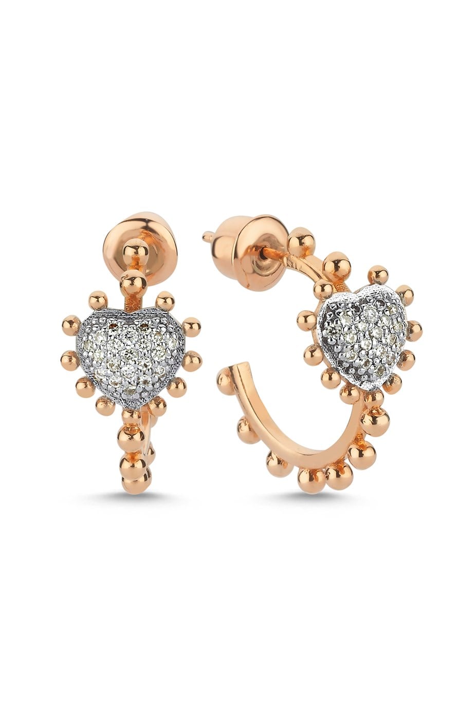 HEART DIAMOND HOOP EARRING