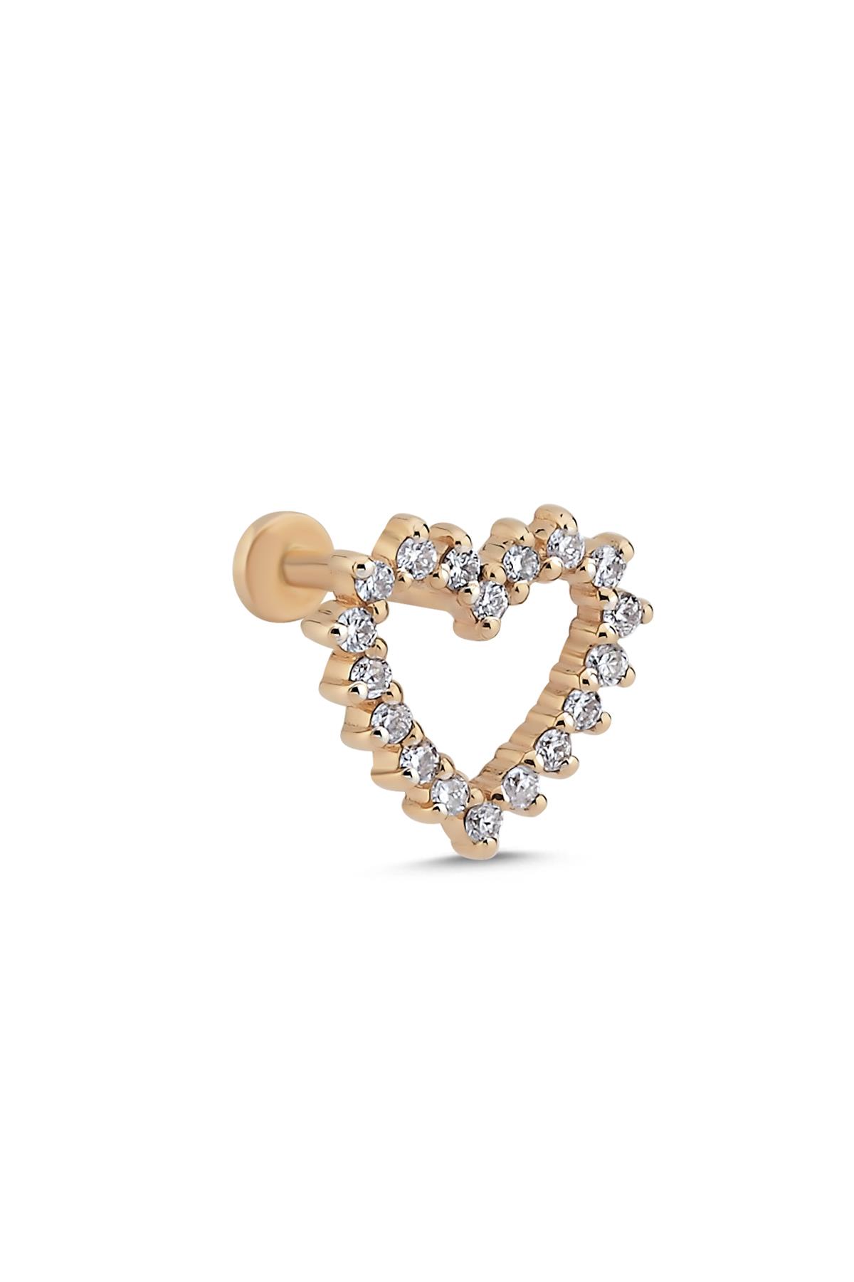 Taşlı Kalp Piercing