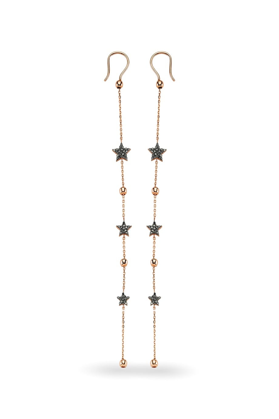 TRIPLE STAR BLACK DIAMOND EARRING
