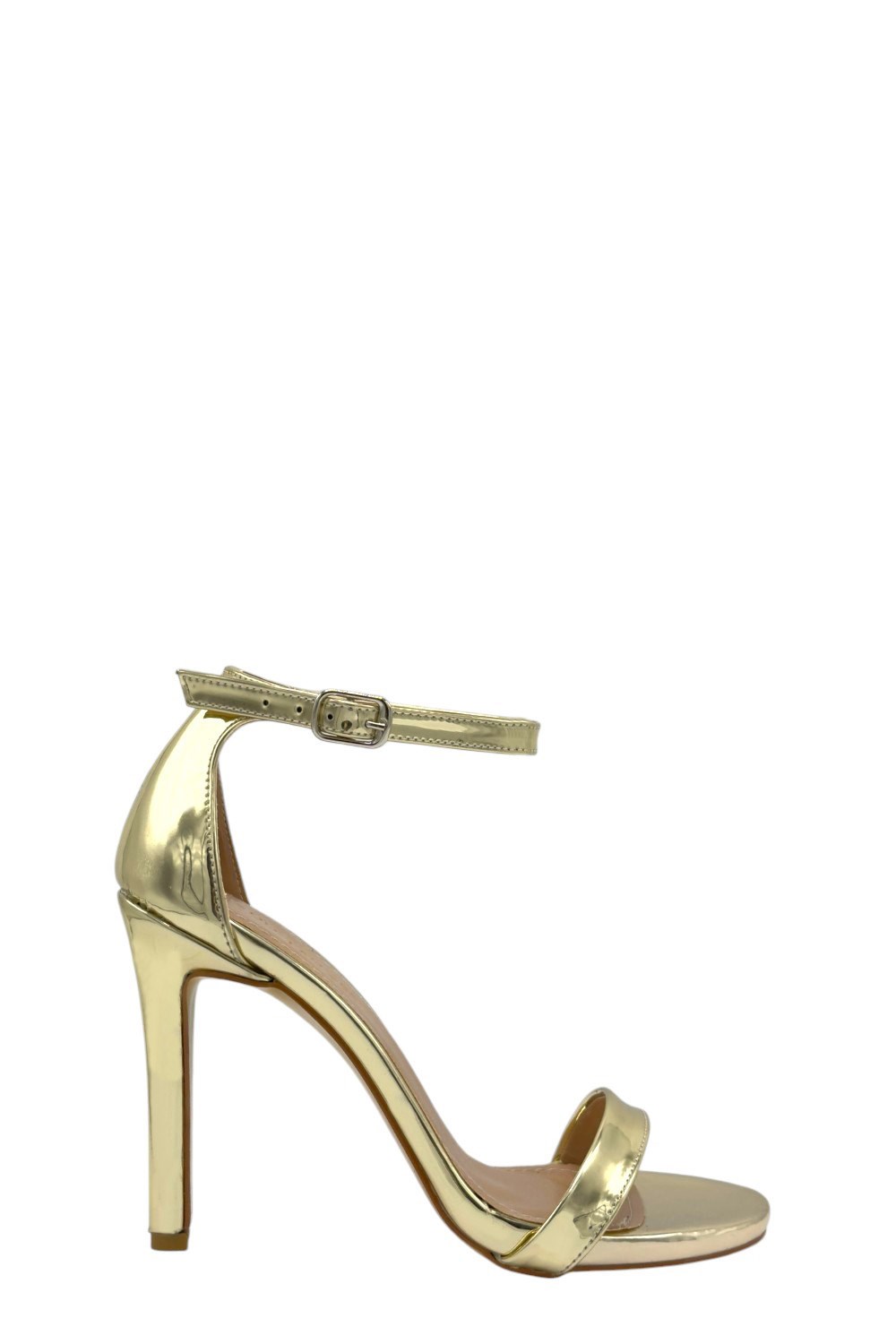 Gold Ayna Tek Bantlı Topuklu Kadın Ayakkabı