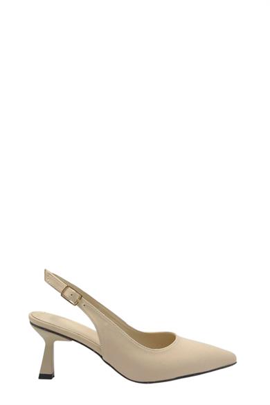 Bej Topuklu Kadın Stiletto Ayakkabı