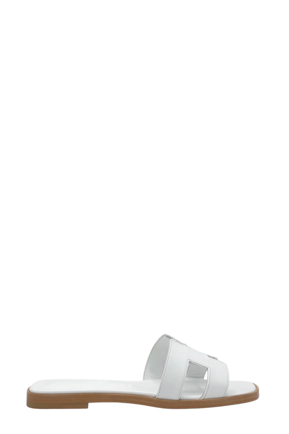 Beyaz Deri Kadın Terlik