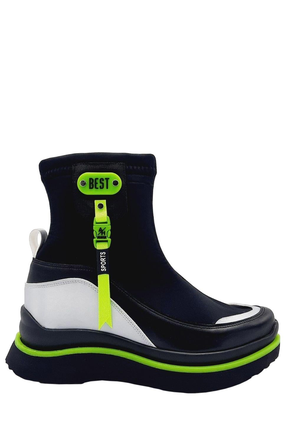 Siyah Dalgıç Kumaş Düz Tabanlı Dalgıç Kumas Kadın Bot