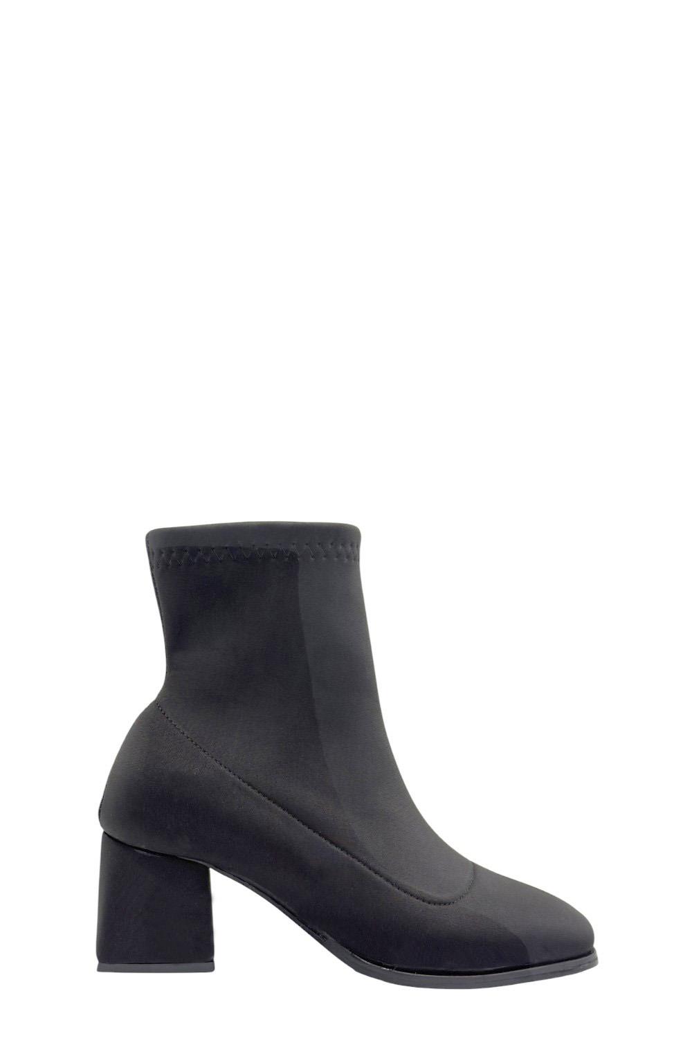 Siyah Dalgıç Kumaş Topuklu Dalgıç Kumaş Kadın Bot