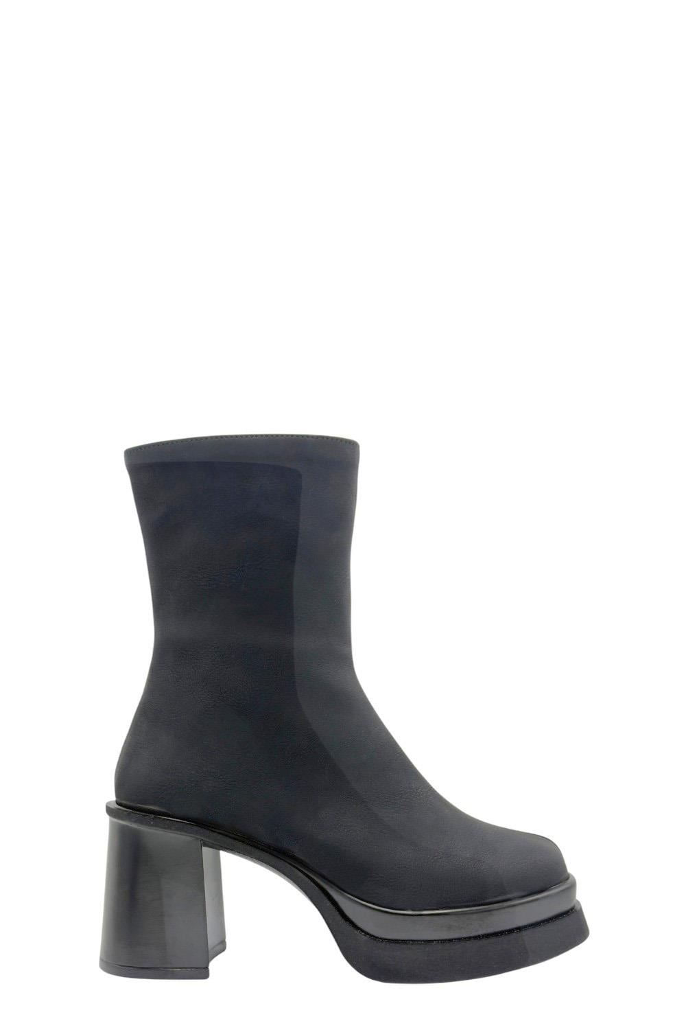 Siyah Platform Topuklu Kadın Bot