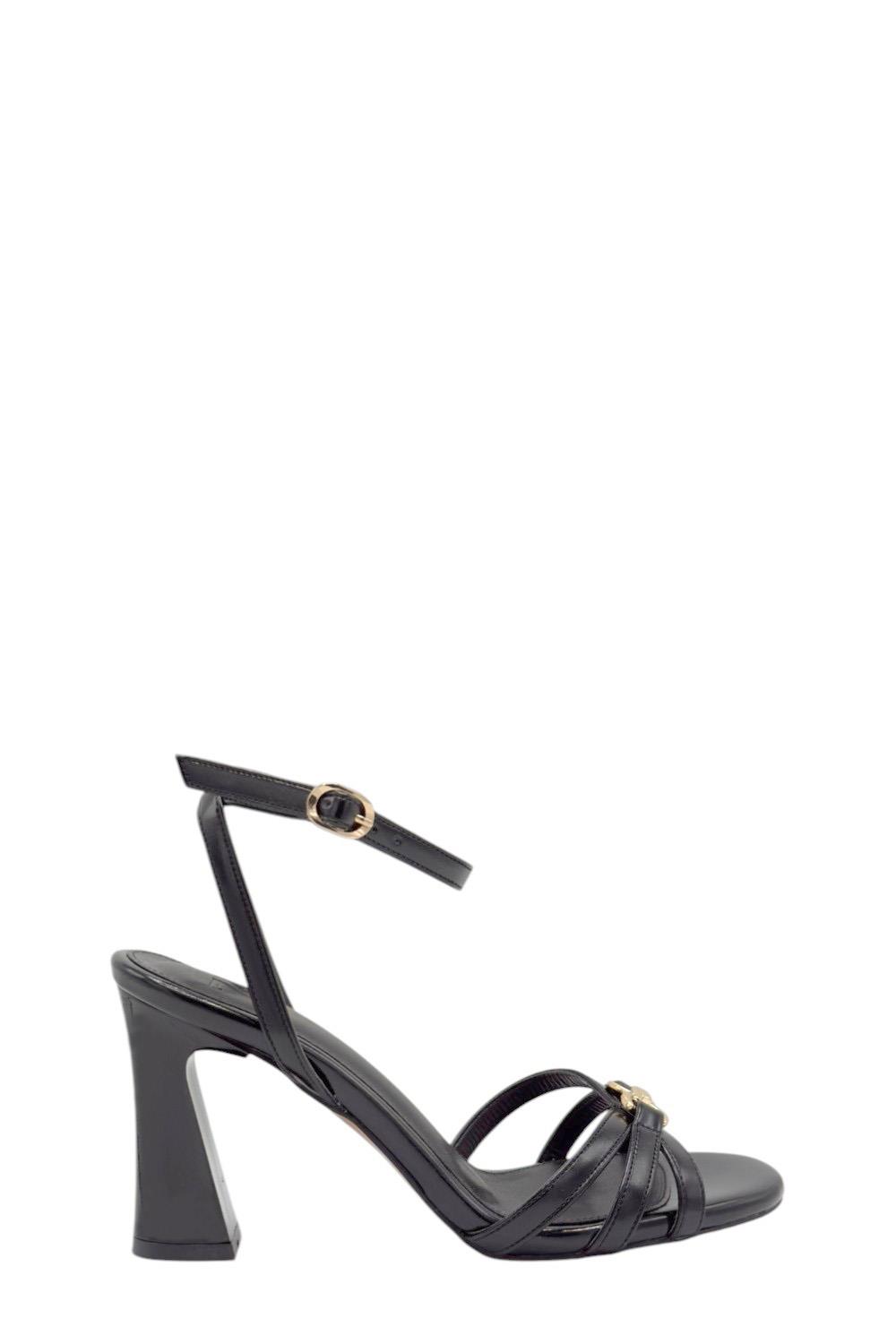 Siyah Tek Bant 10 Cm Topuklu Kadın Ayakkabı