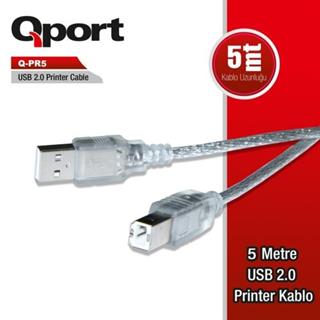 Qport-Qport Q-PR5 Usb 2.0 5m Yazıcı Kablosu