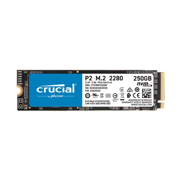 CRUCIAL-Crucial P2 250 GB SSD M.2 SSD NVMe PCIe (510 MB Okuma / 440 MB Yazma) 