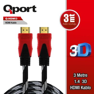 Qport Q-HDMI3 3m Hdmi Kablo