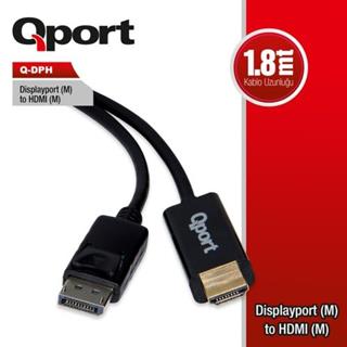 Qport-Qport Q-DPH DP(M) to HDMI(M) 1.80m Çevirici Kablo