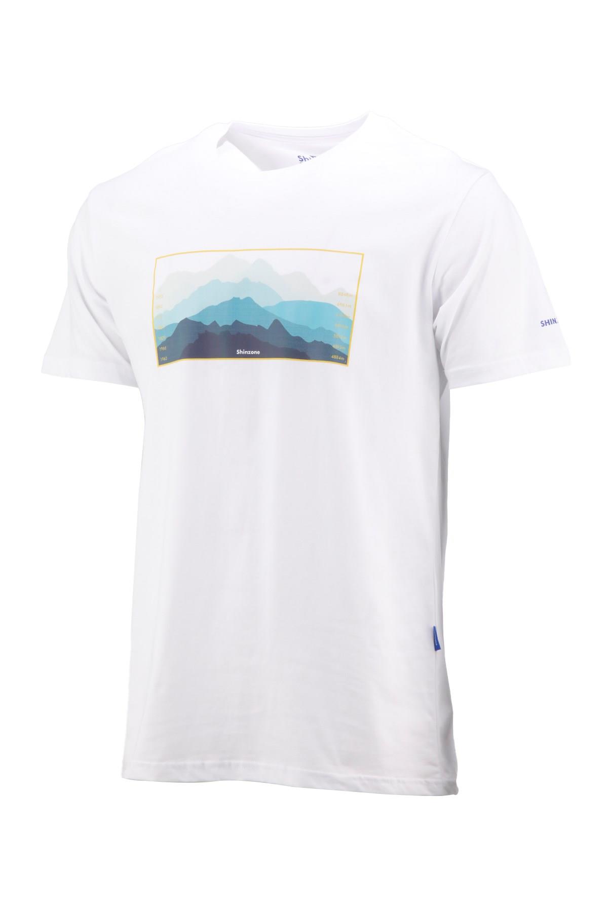 Erkek Bisiklet Yaka Standart Fit Göğüs Baskılı Beyaz T-Shirt