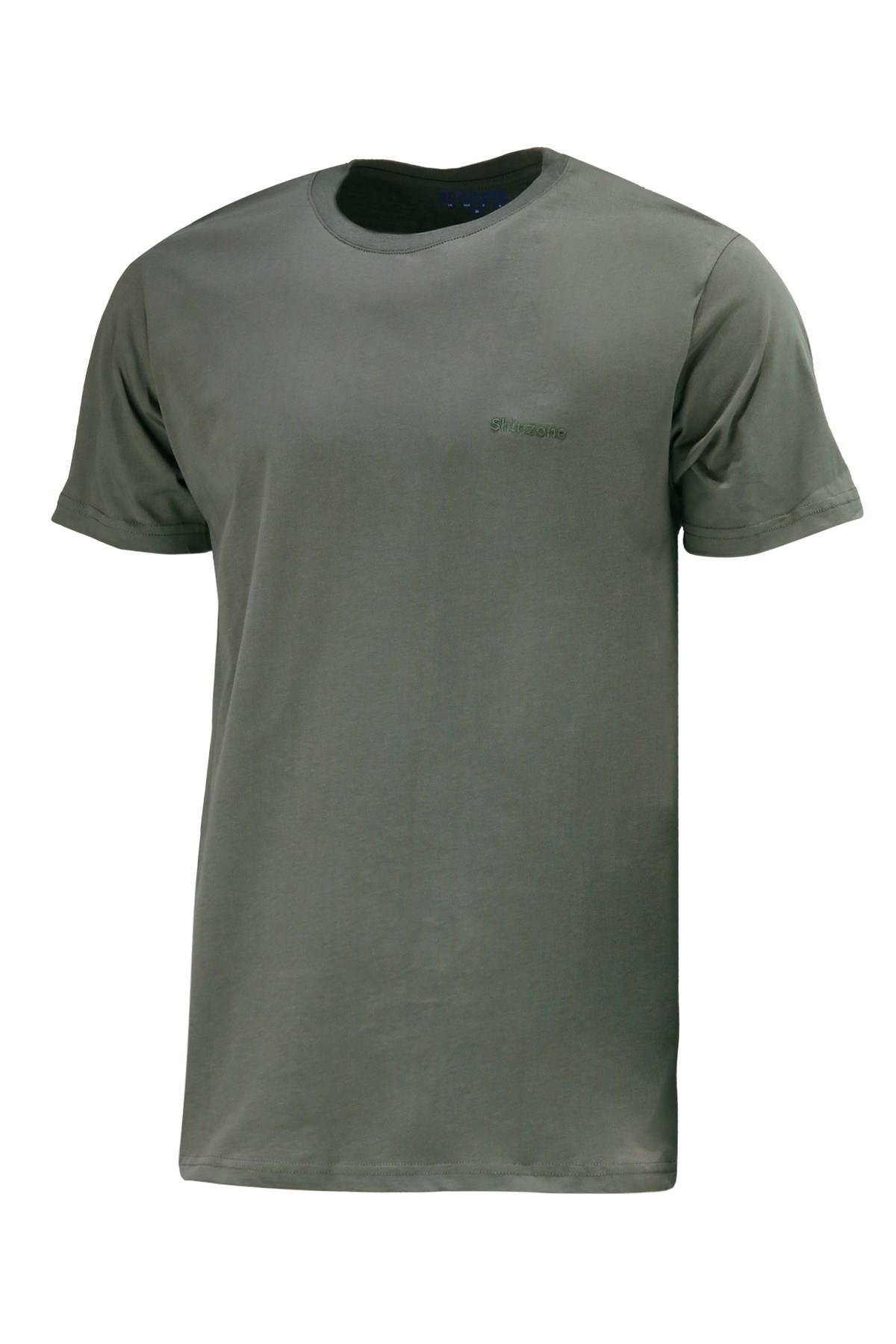 Erkek Bisiklet Yaka Standart Fit Haki T-Shirt