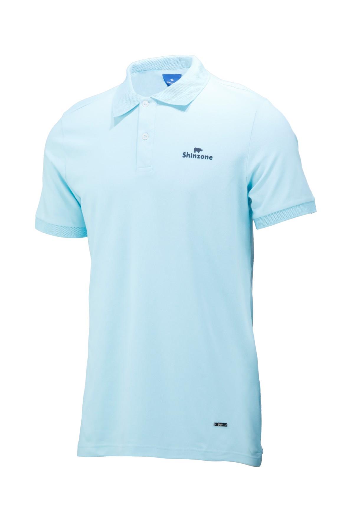 Erkek Polo Yaka Yumuşak Dokulu, Kol Bantlı Mint T-Shirt