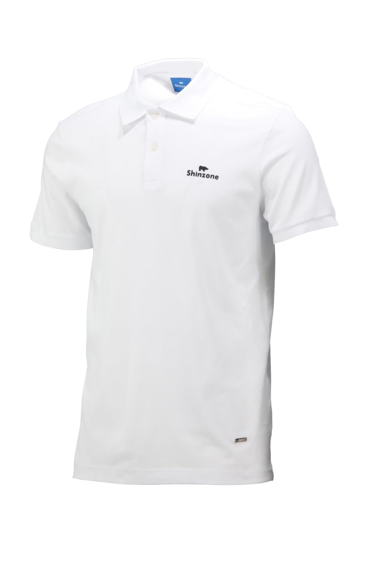 Erkek Polo Yaka Yumuşak Dokulu, Kol Bantlı Beyaz T-Shirt