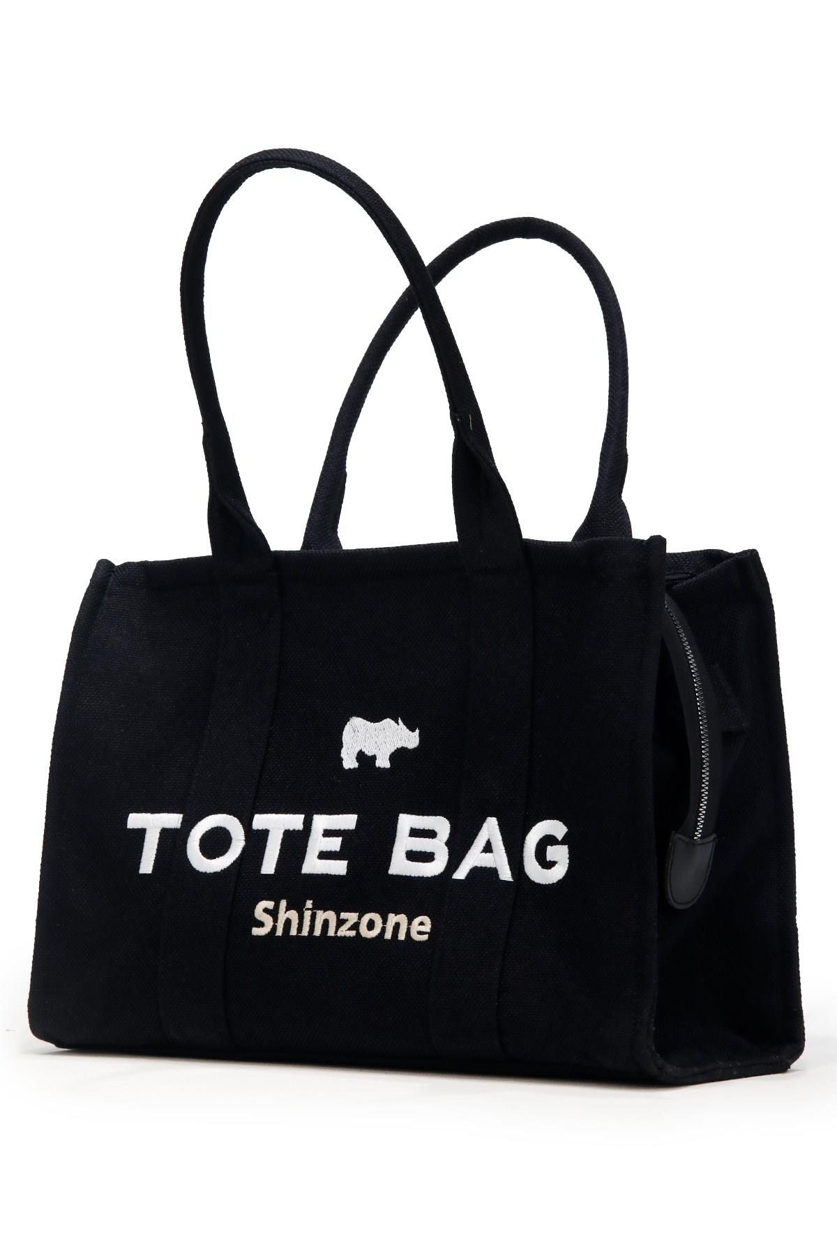 Kadın Soft Tote Bag Kanvas Siyah Krem Çanta