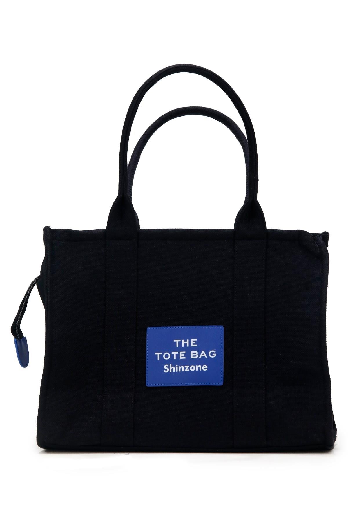 Kadın Soft Tote Bag Kanvas Siyah Saks Çanta