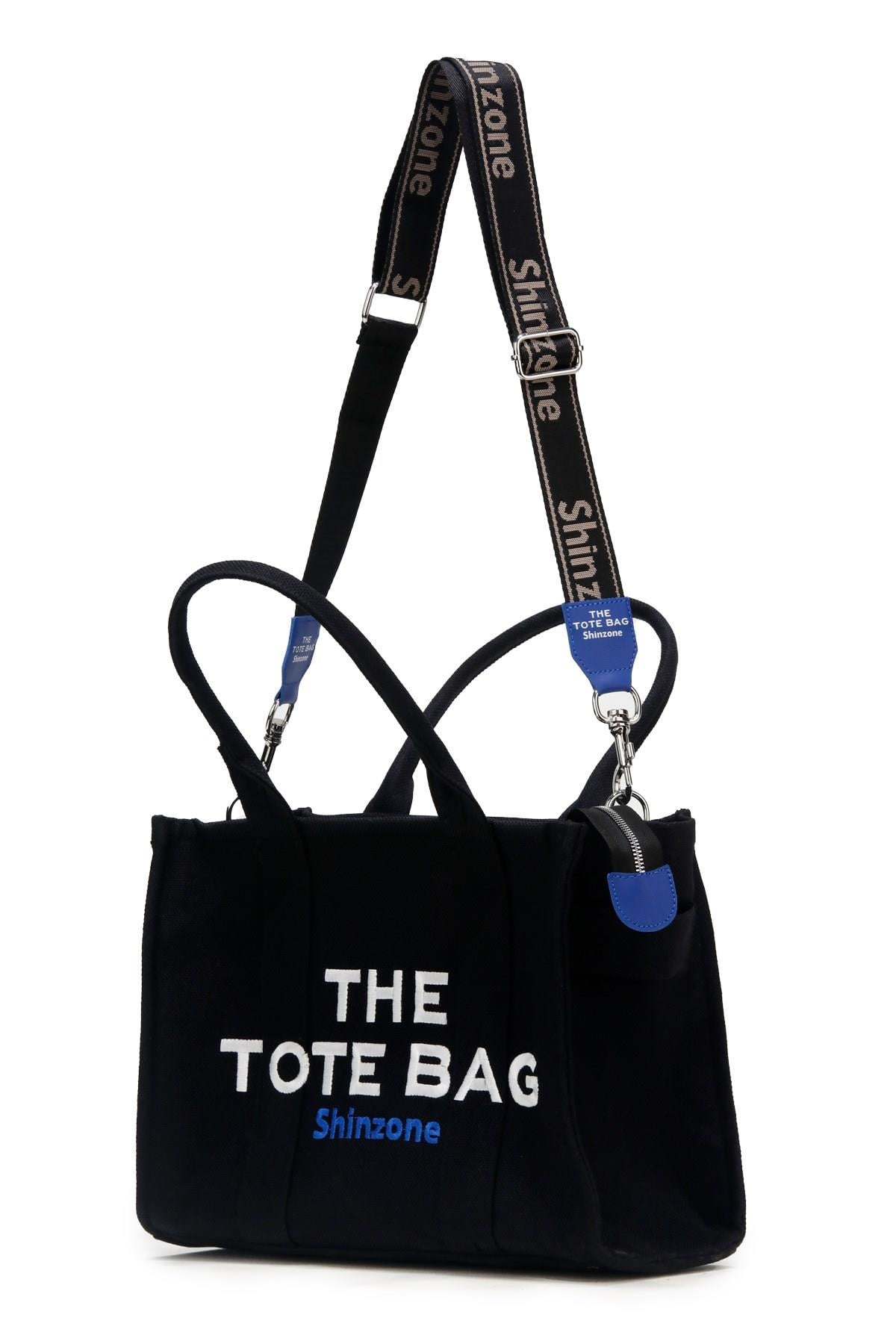 Kadın Soft Tote Bag Kanvas Siyah Saks Çanta