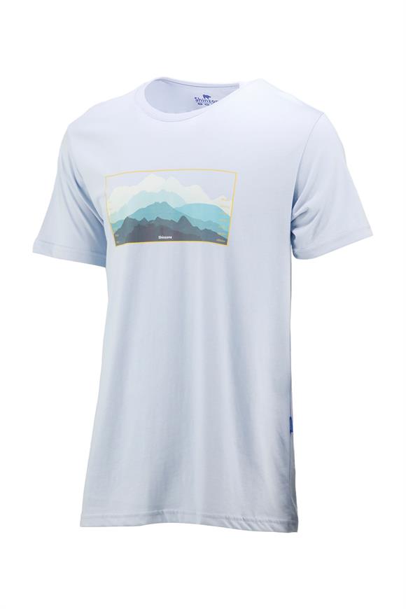 Erkek Bisiklet Yaka Standart Fit Göğüs Baskılı Mavi T-Shirt
