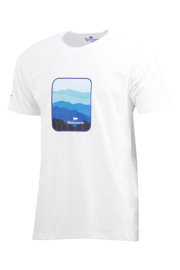 Erkek Bisiklet Yaka Yazlık Göğüs Baskılı Standart Fit Beyaz T-Shirt