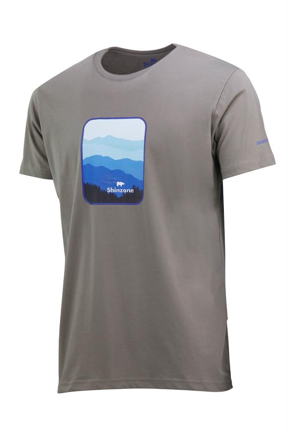 Erkek Bisiklet Yaka Yazlık Göğüs Baskılı Standart Fit Vizon T-Shirt