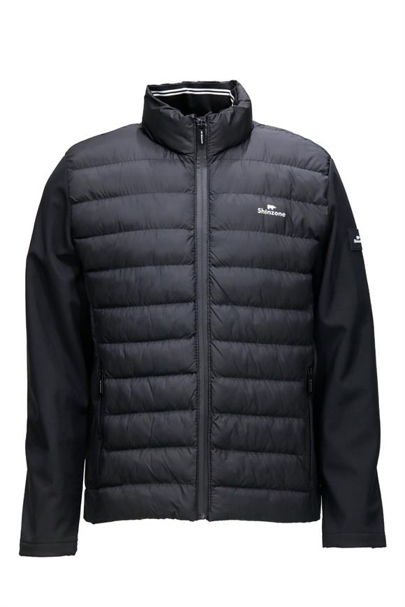 Erkek Dikyaka Kolu Softshell Şişme Siyah Mont