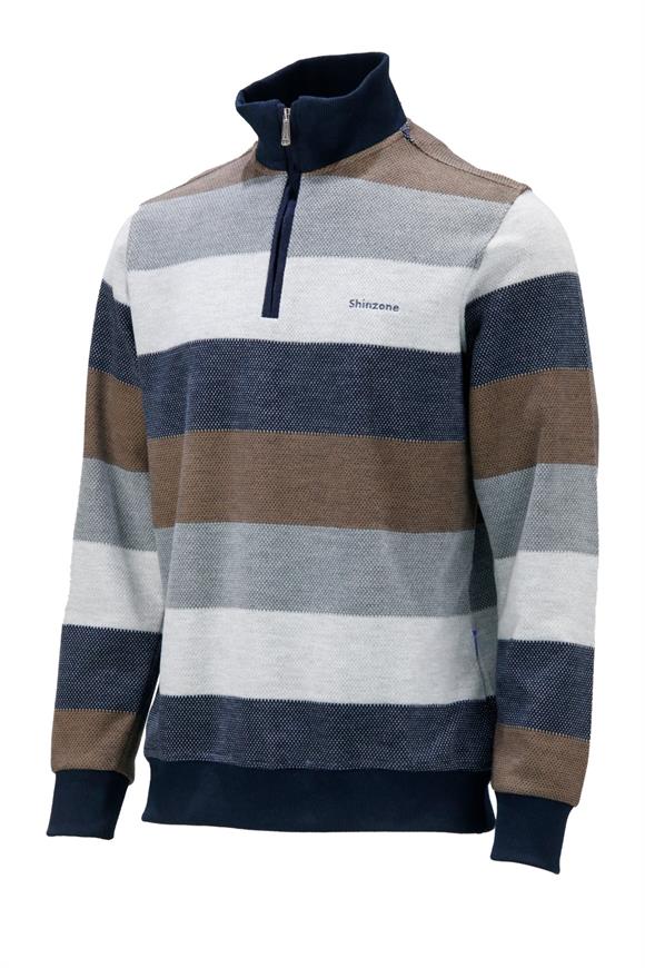 Erkek Regular Fit Uzun Kollu Dik Yaka Fermuarlı Vizon Sweatshirt
