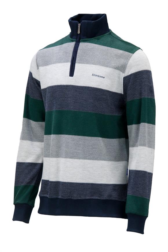 Erkek Regular Fit Uzun Kollu Dik Yaka Fermuarlı Nefti Yeşil Sweatshirt