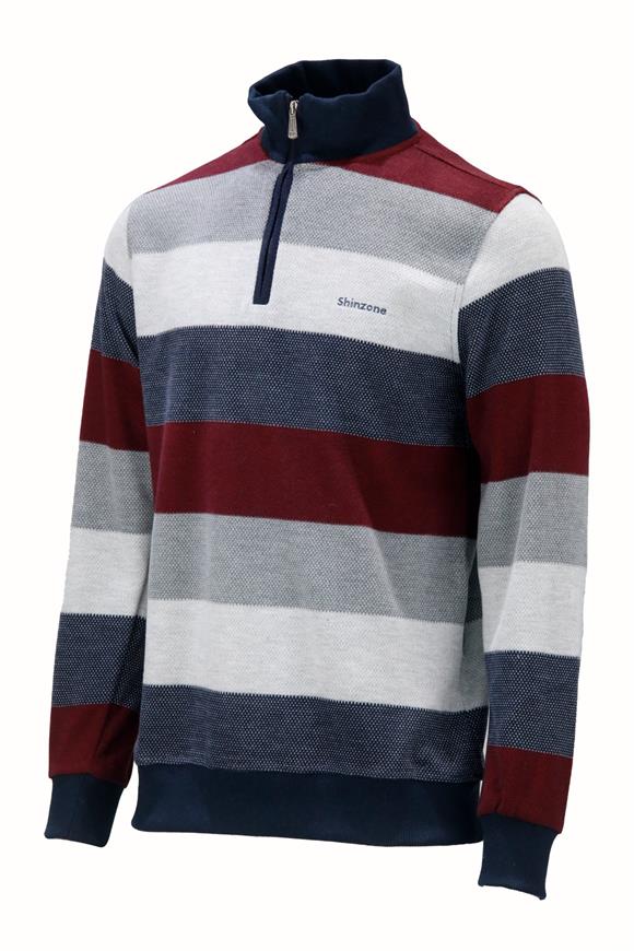 Erkek Regular Fit Uzun Kollu Dik Yaka Fermuarlı Bordo Sweatshirt