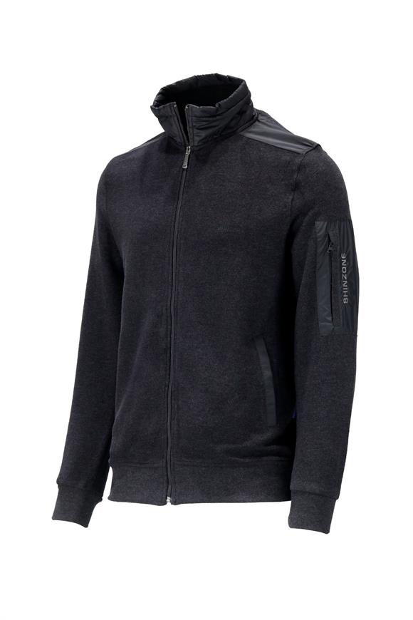 Erkek Standart Fit Kol Cepli Fermuarlı Füme Sweatshirt
