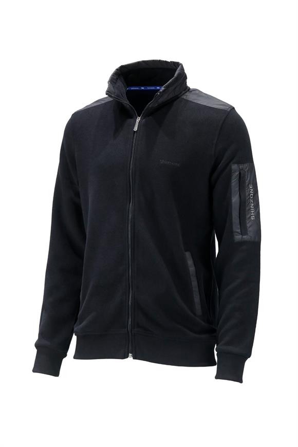 Erkek Standart Fit Kol Cepli Fermuarlı Siyah Sweatshirt