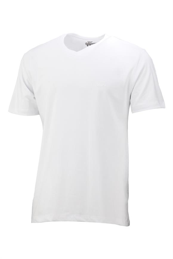 Erkek V Yaka Standart Fit Beyaz T-Shirt