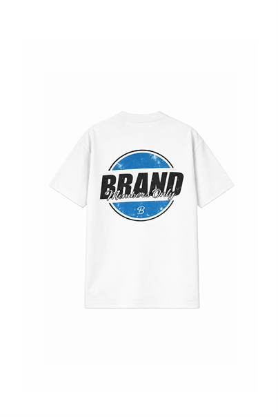 Beyaz BRAND BASKILI OVERSIZE TSHIRT