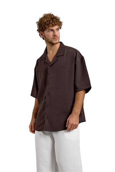 Mürdüm MODAL KUMAŞ OVERSIZE GÖMLEK