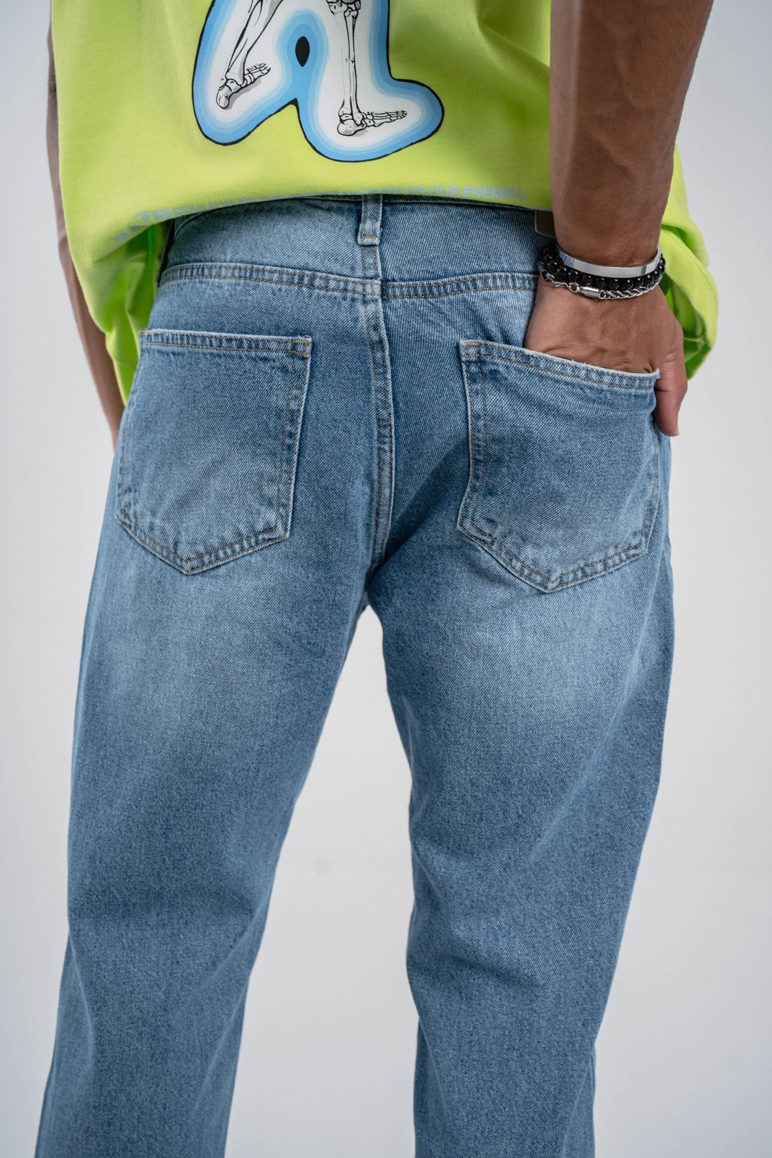 16361 Yıkamalı Boyfriend Fit Mavi Jean · 5