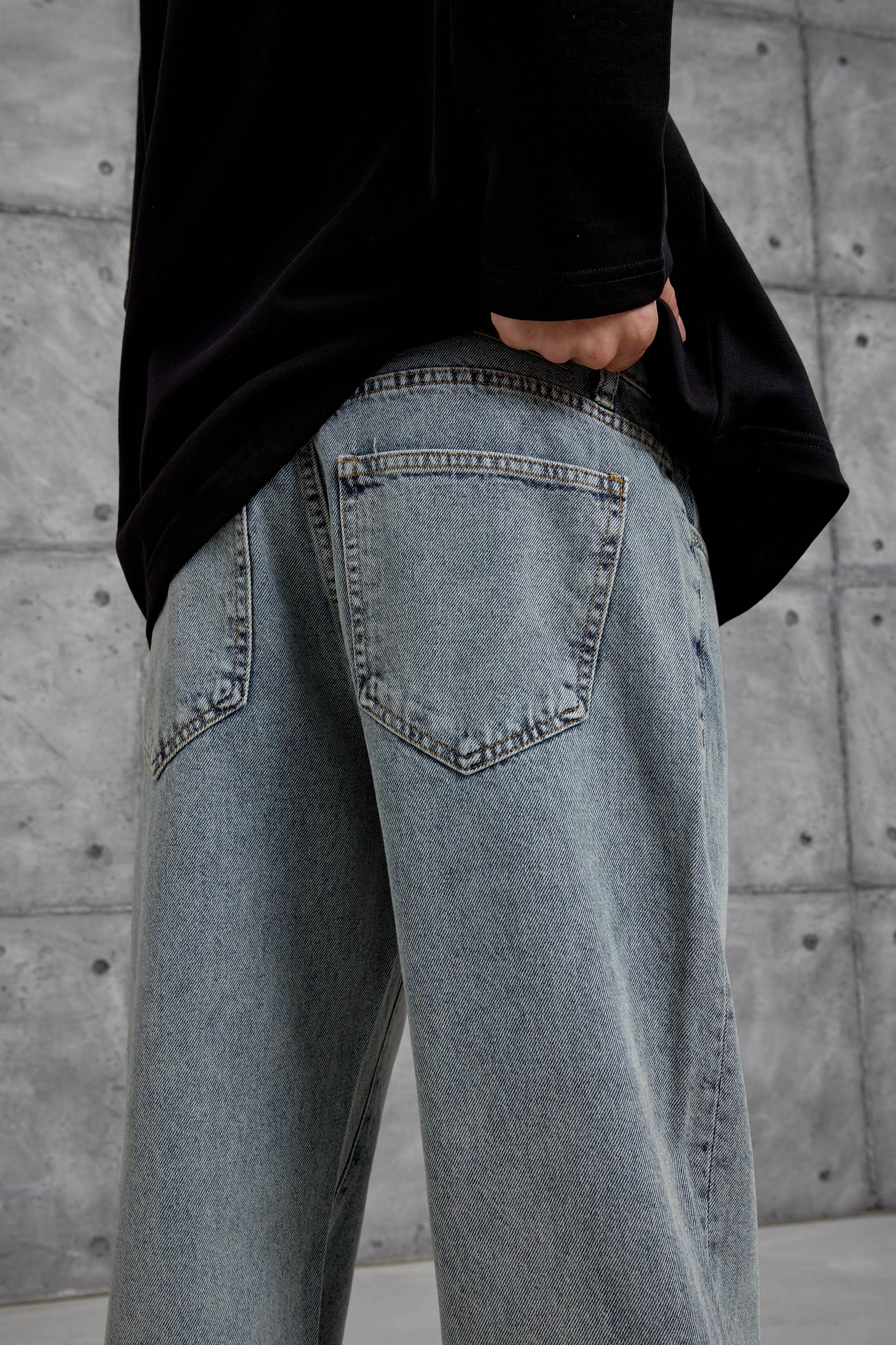 16369-3 Baggy Taşlamalı Jean · 2