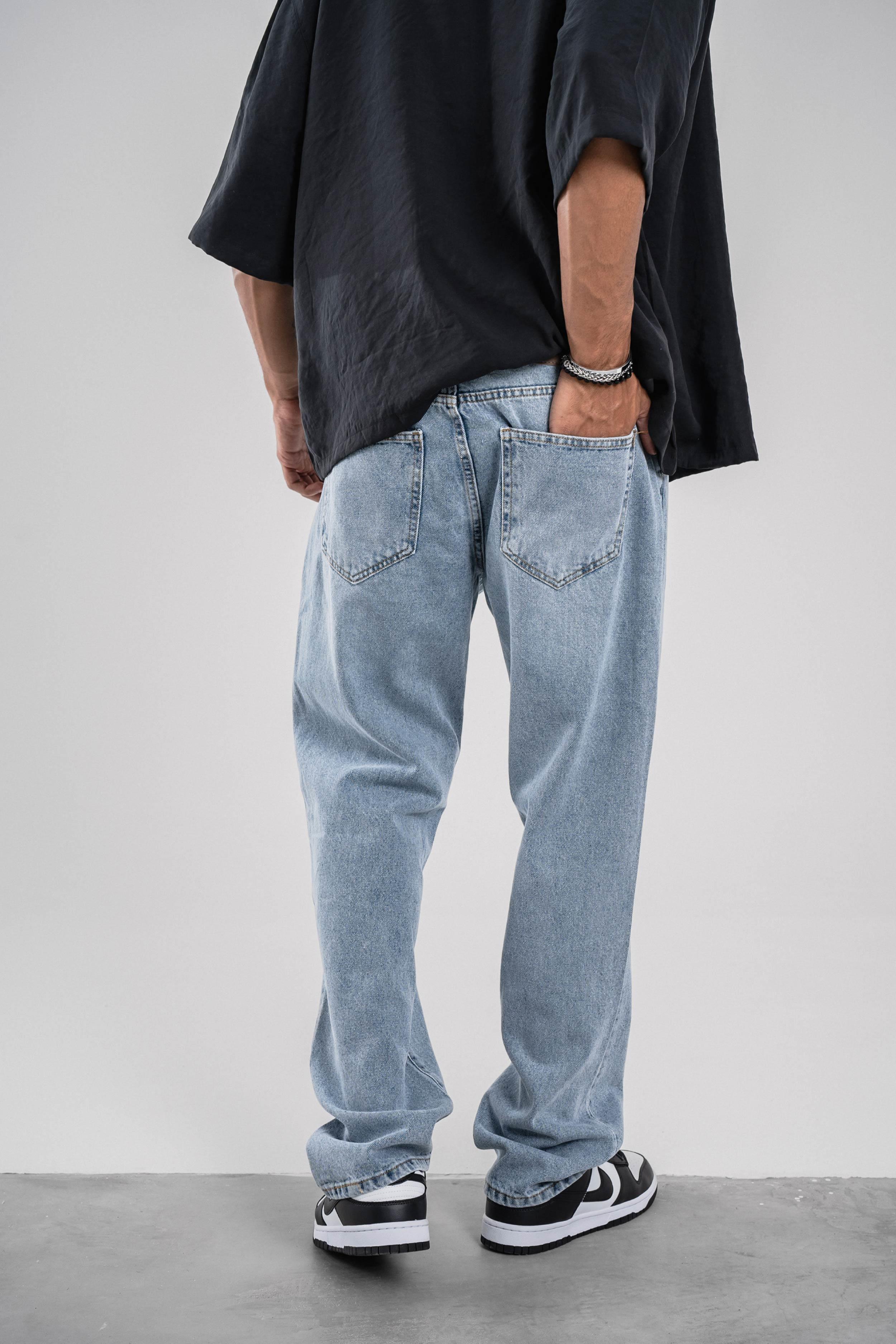 16369-2 Baggy Taşlamalı Mavi Jean · 4