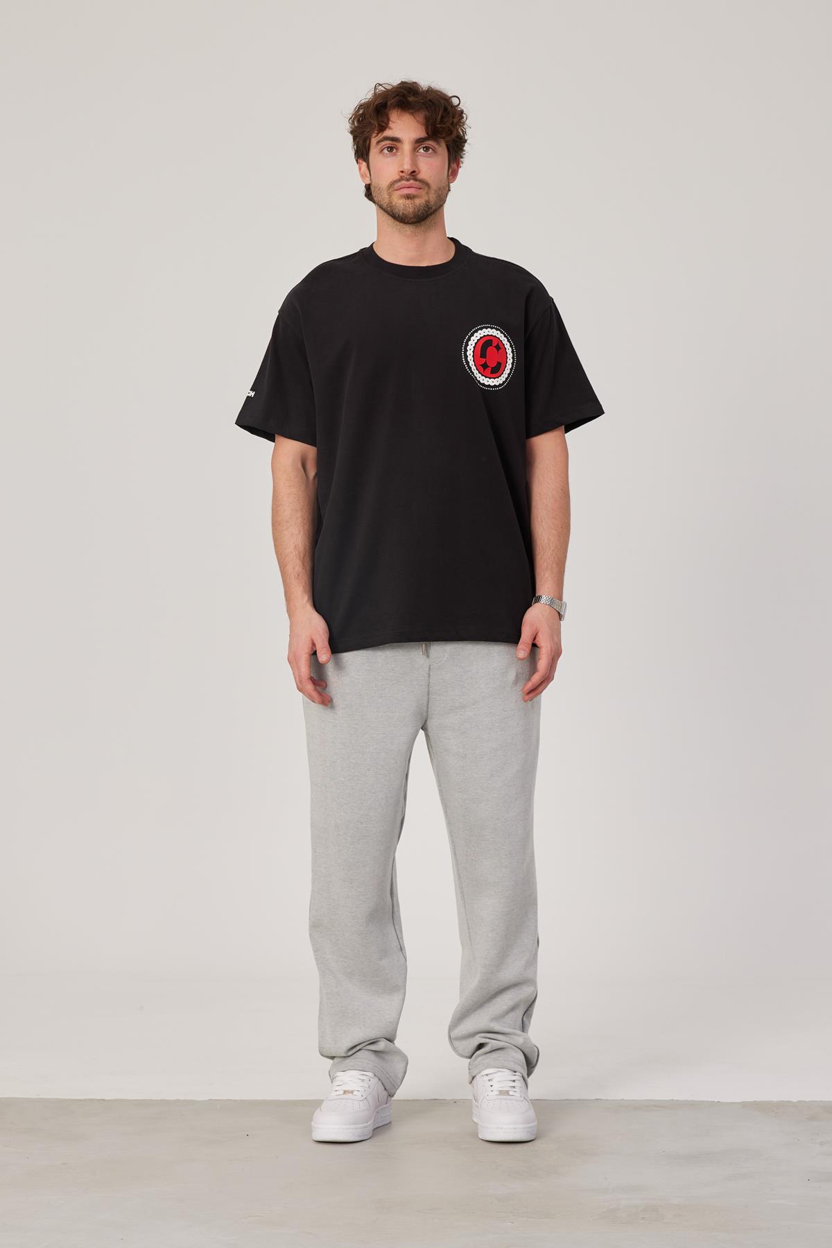 9 Rakam Baskılı Siyah Tshirt