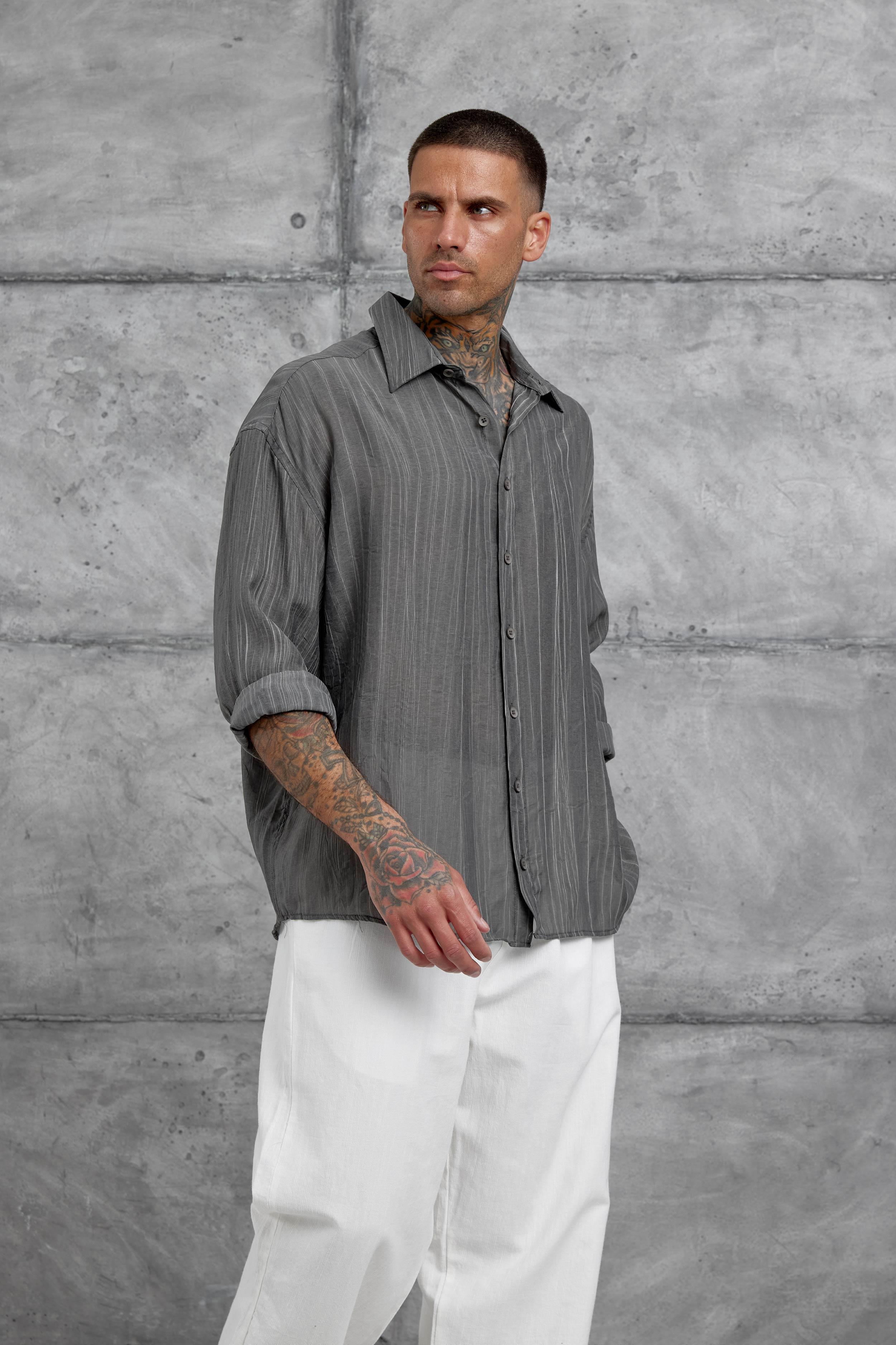 Antrasit Sülfür Çilek Model Oversize Gömlek · 4