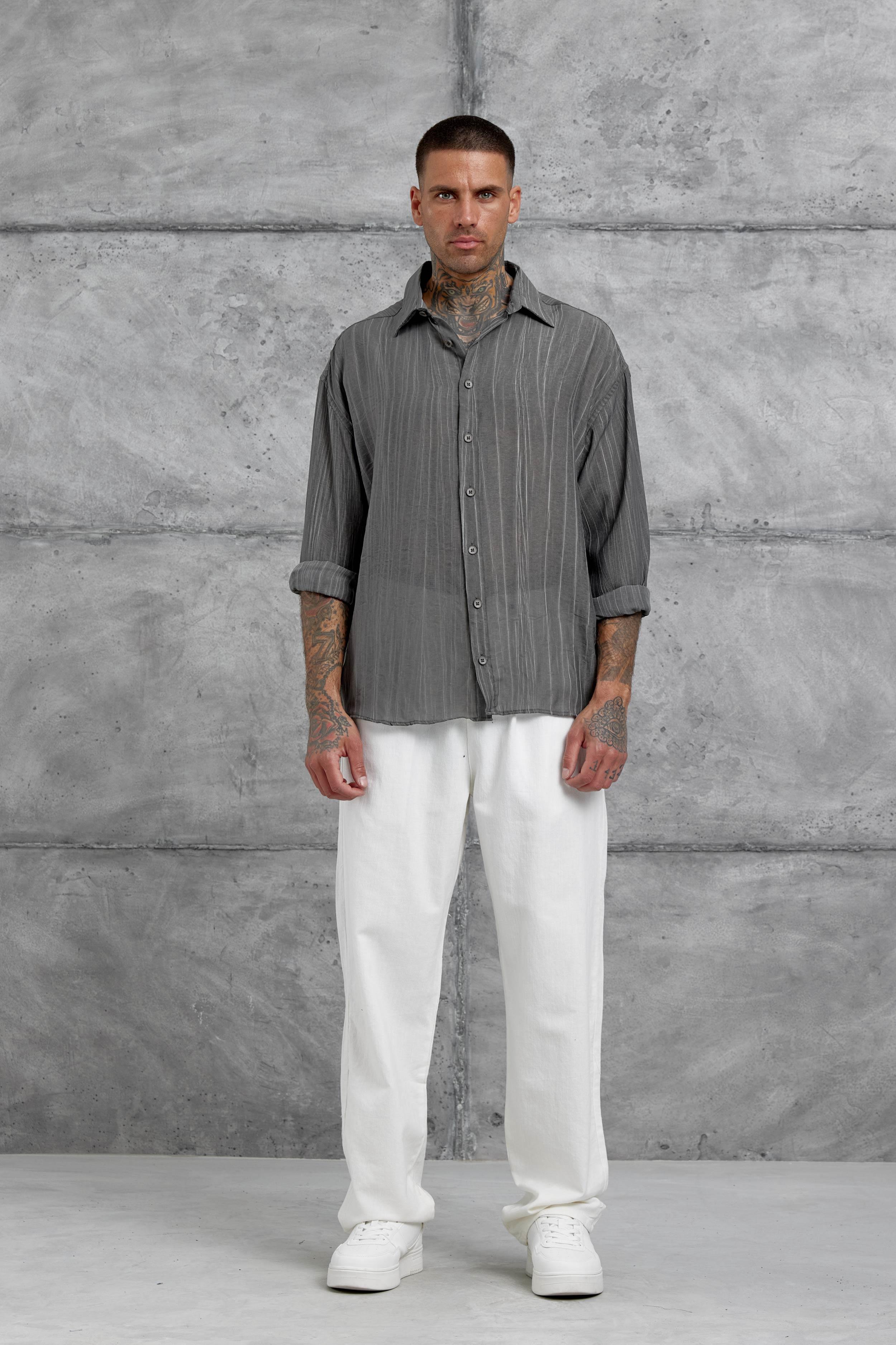 Antrasit Sülfür Çilek Model Oversize Gömlek · 5
