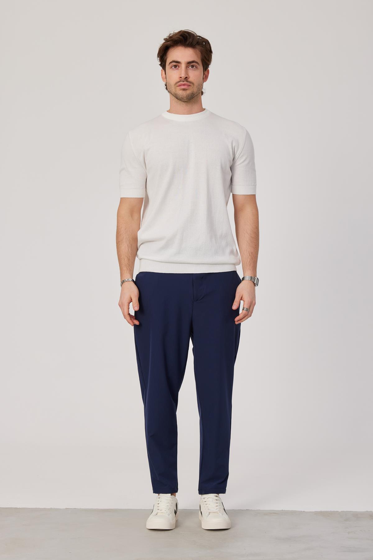 Basic Beyaz Triko Kumaş Tshirt