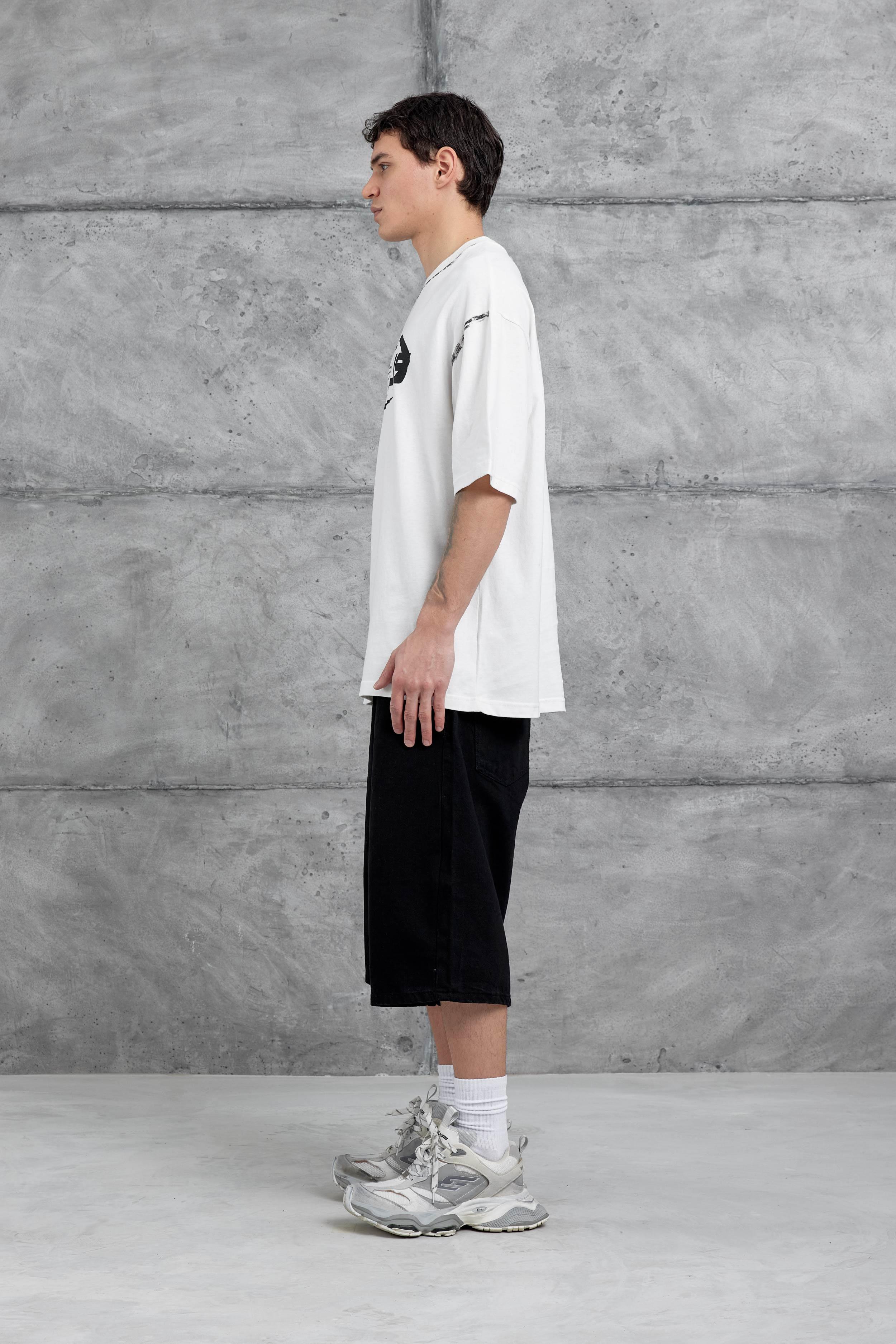 Beyaz Celcius Yazılı Oversize Tshirt · 6
