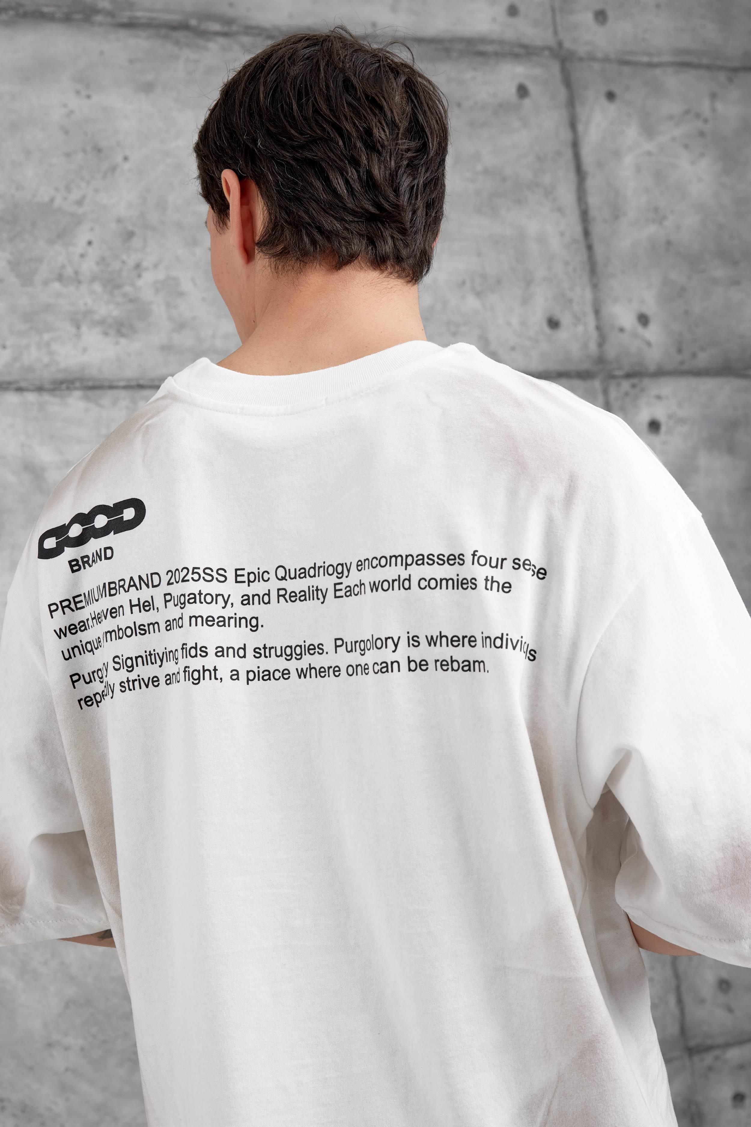 Beyaz Good Yazılı Oversize Tshirt · 3