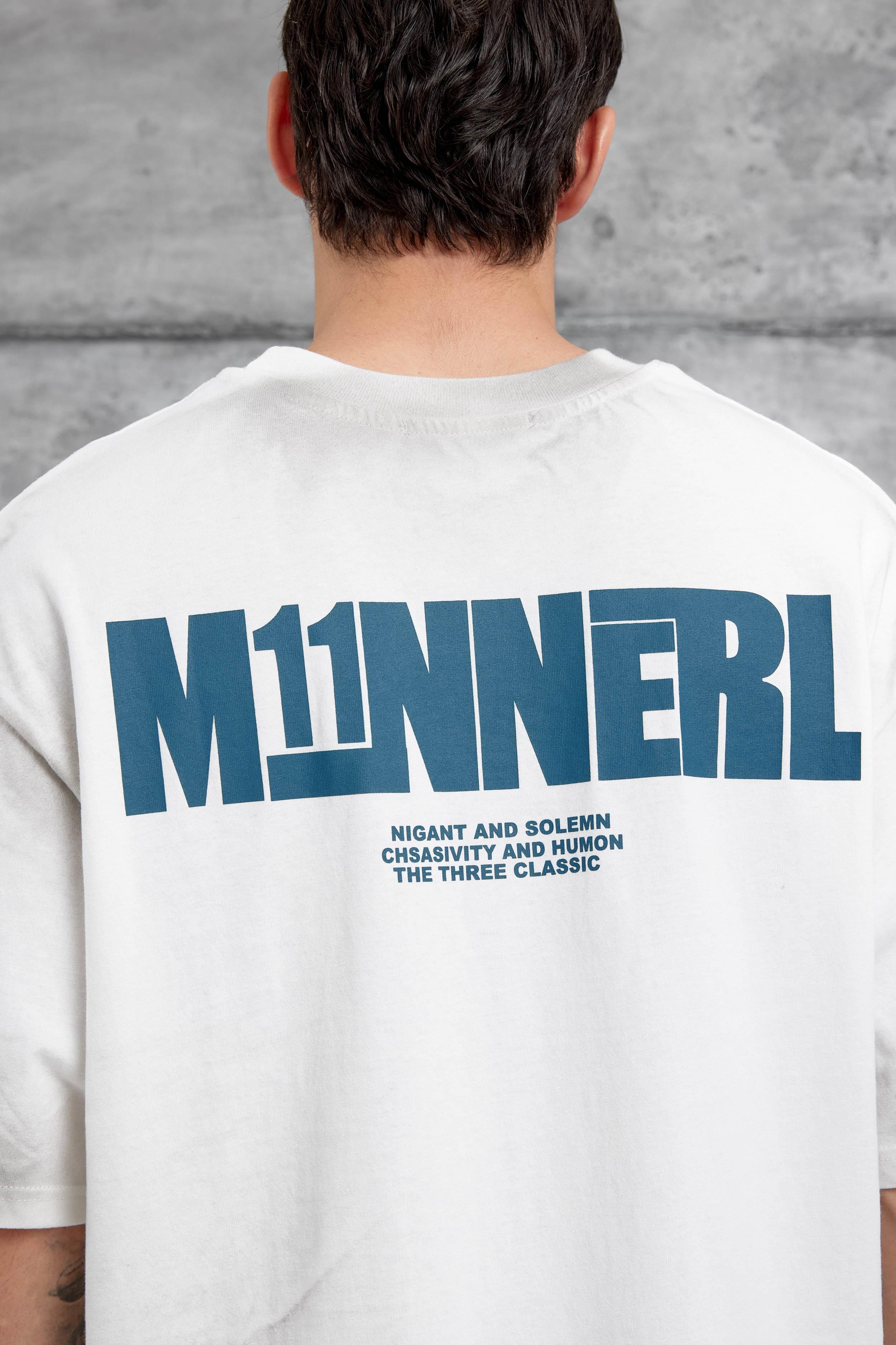 Beyaz M11 Yazılı Oversize Tshirt · 3