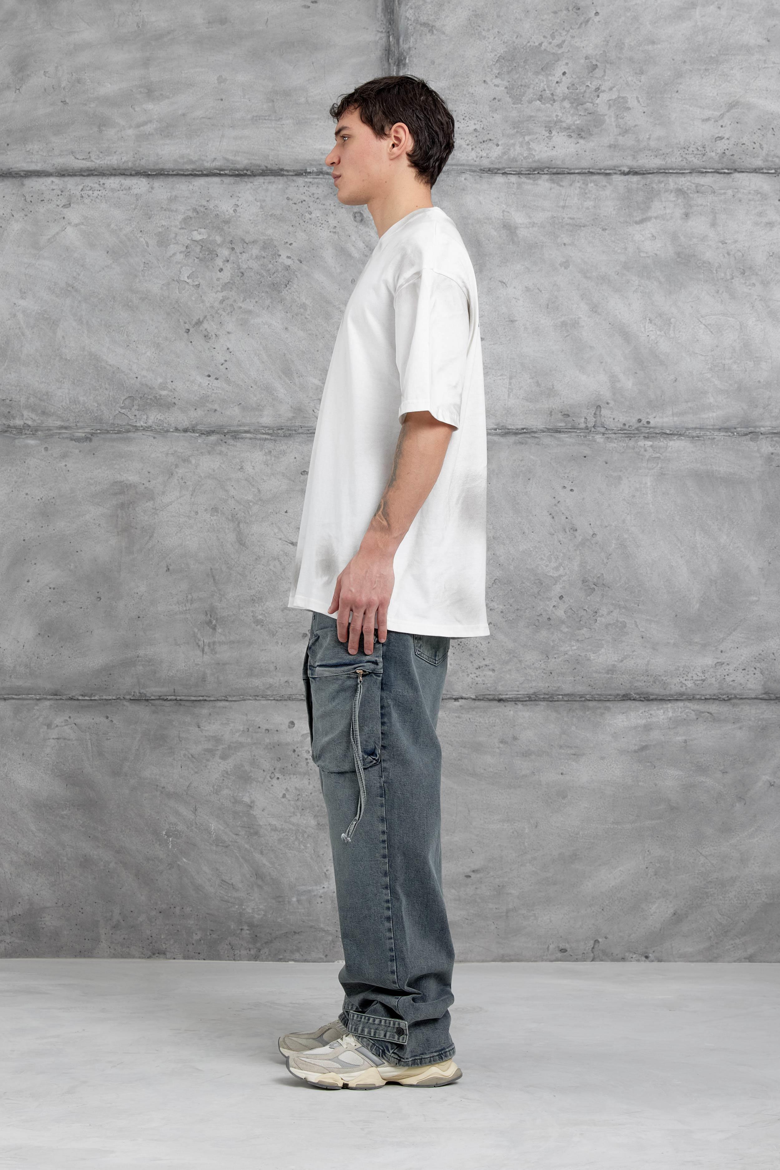 Beyaz M11 Yazılı Oversize Tshirt · 5
