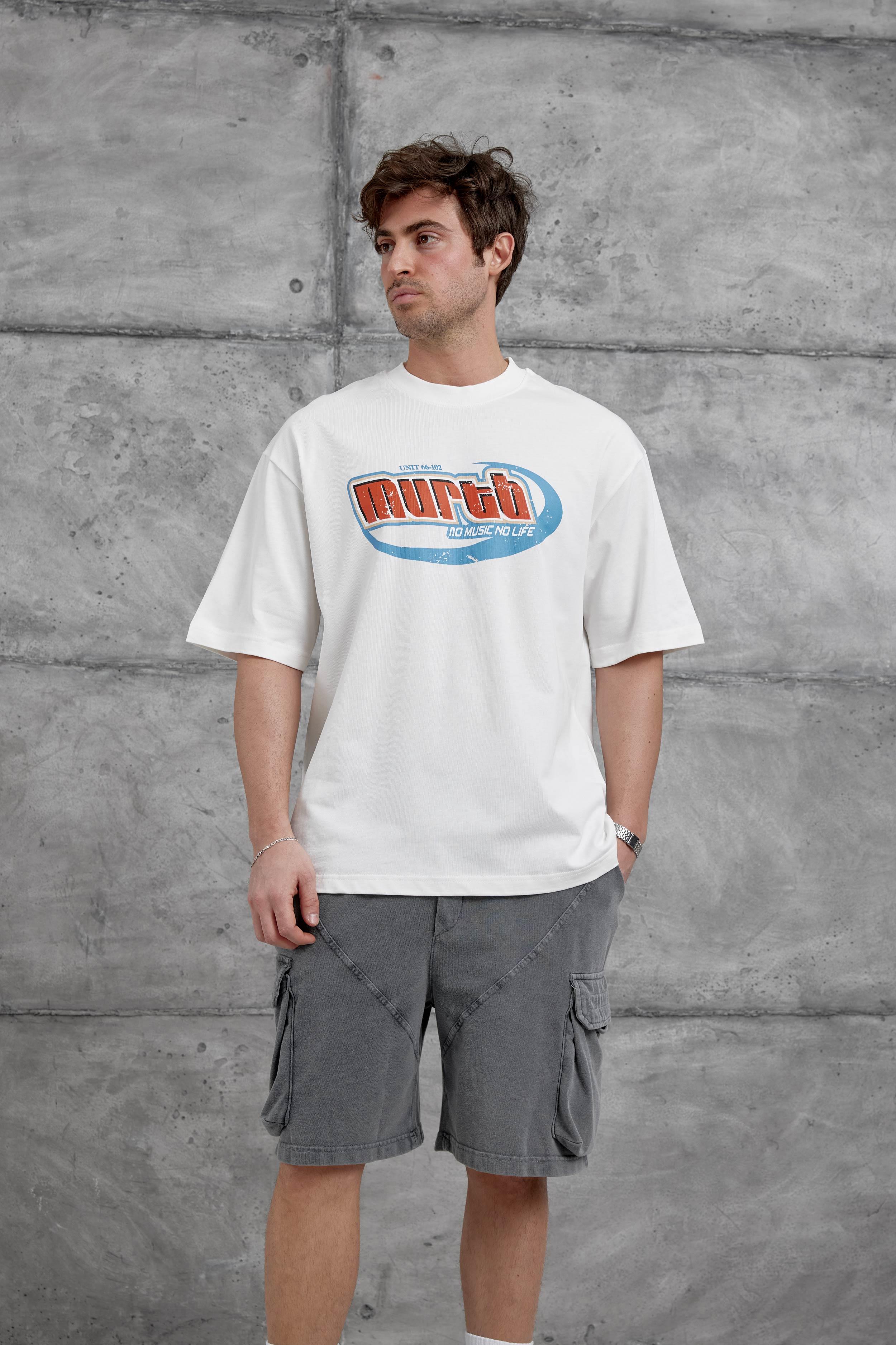 Beyaz Murth Baskılı Oversize Tshirt · 4