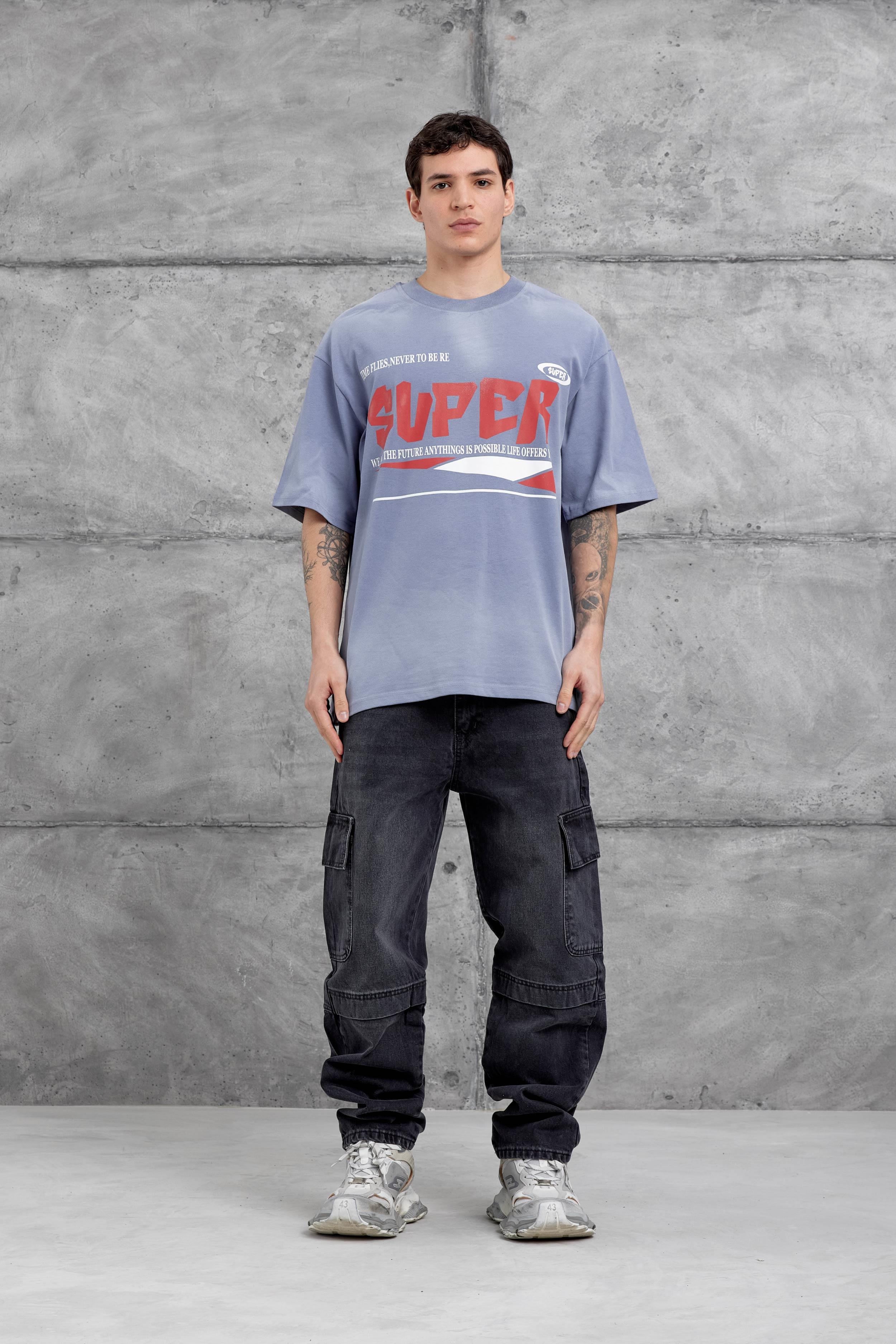 Duman Super Yazılı Oversize Tshirt