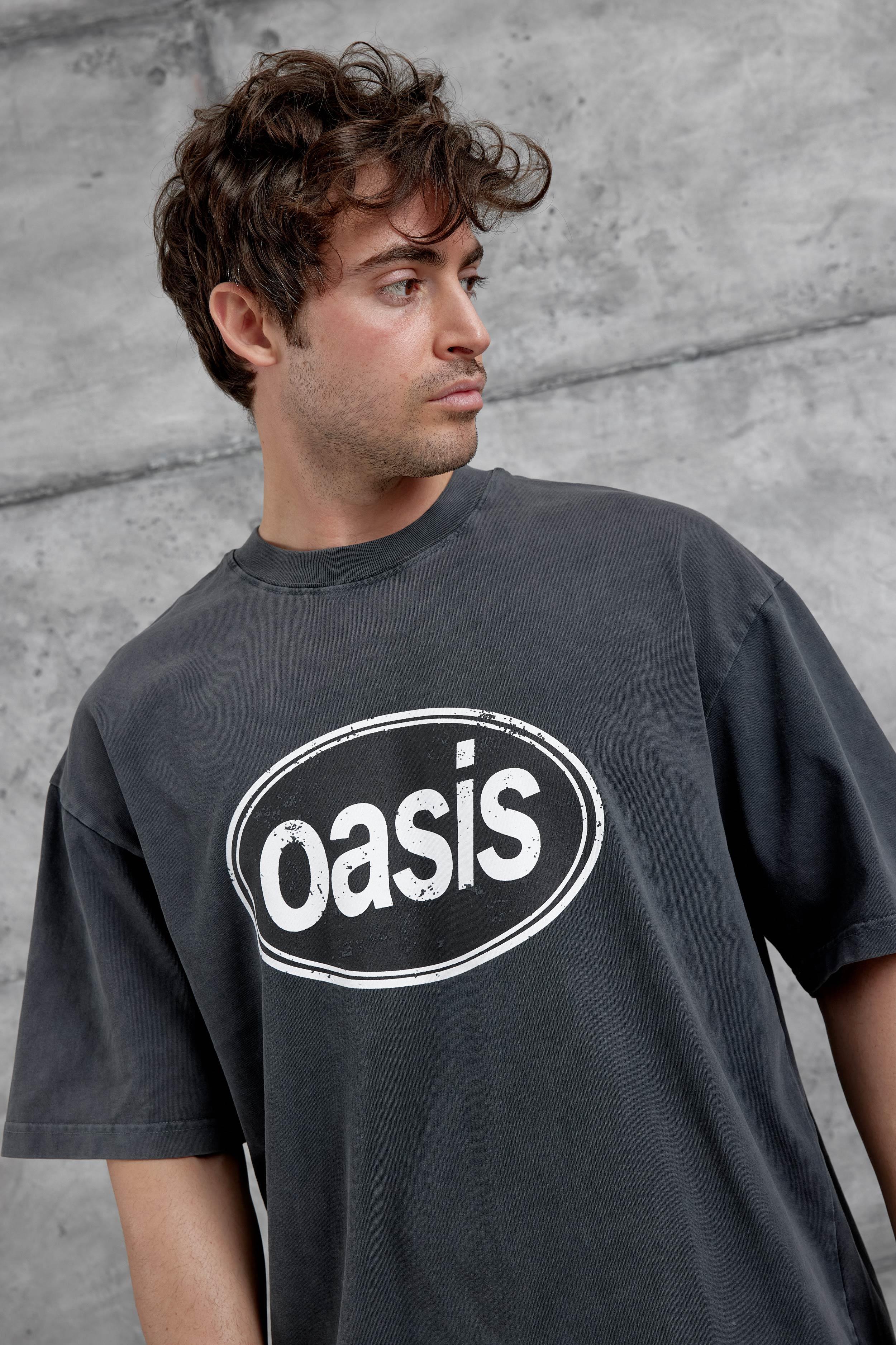 Füme Oasis Yazılı Yıkamalı Oversize Tshirt · 4
