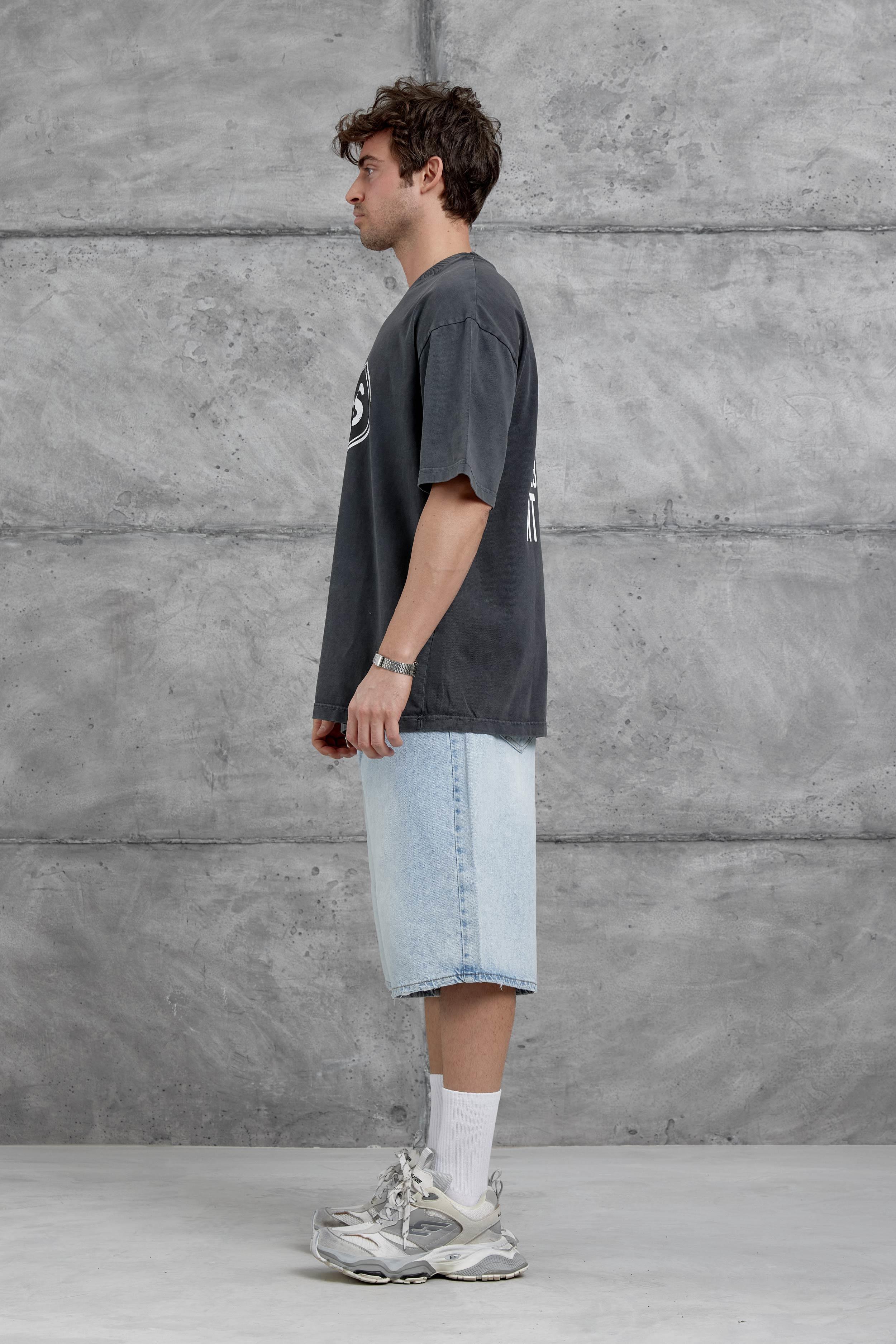Füme Oasis Yazılı Yıkamalı Oversize Tshirt · 5